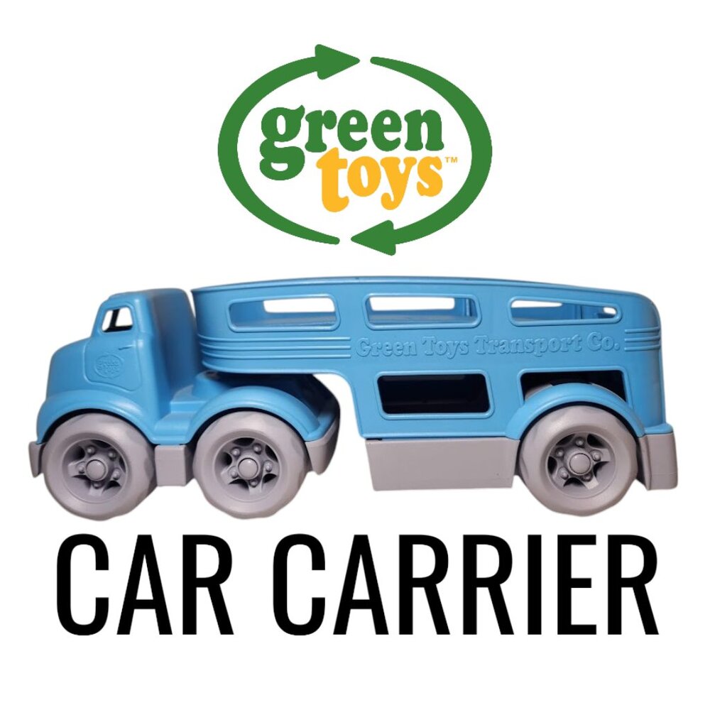 GREEN TOYS Blue Car Transporter Carrier 100% Recycled Plastic Pretend Preschool